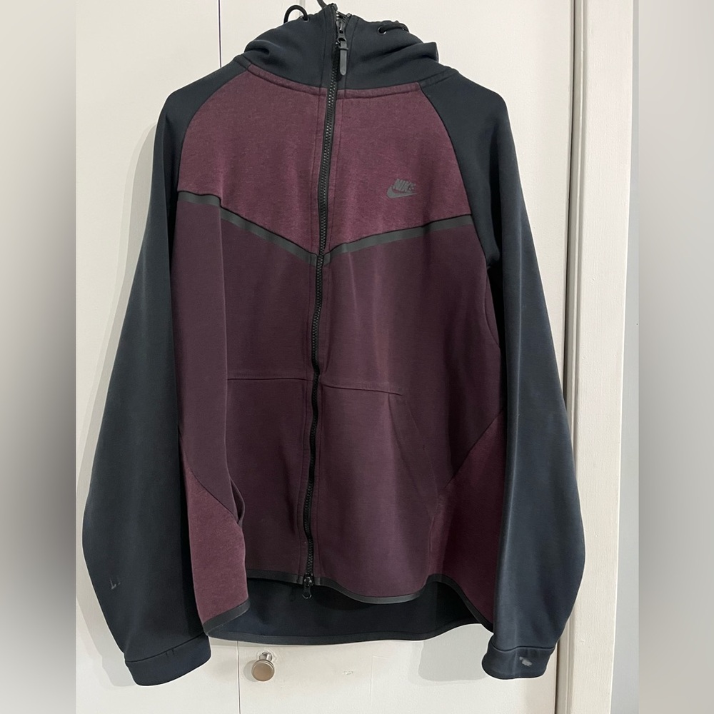 Nike maroon and black zip up sweatshirt